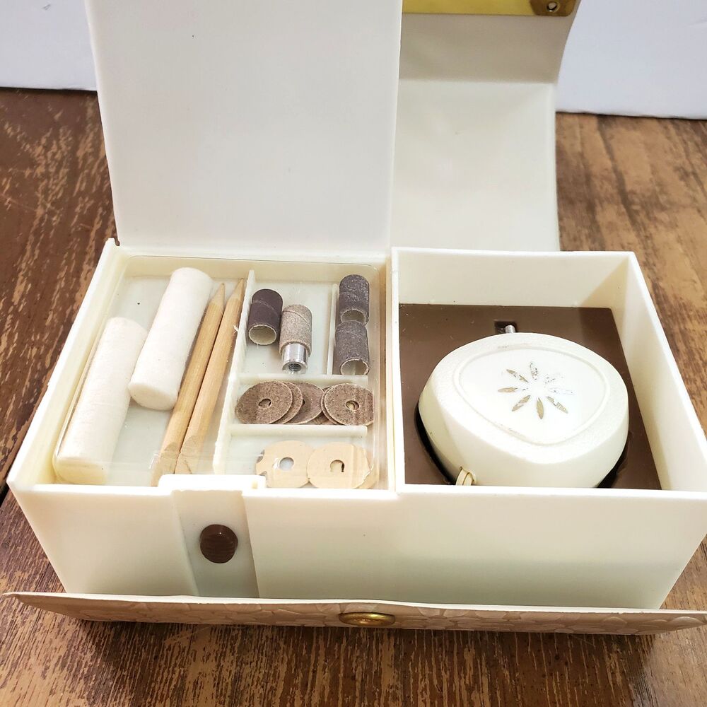 Vintage Presto Battery Operated Manicure Set Kit Mid-Century NIB  Accessories